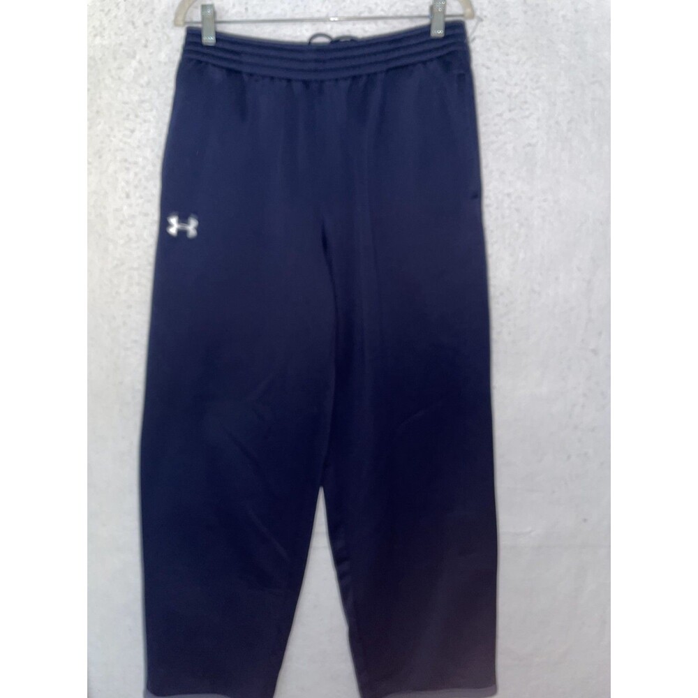 Under Armour Mens L Navy Blue Rival Fleece Sweatpants Straight Leg Loose Fit